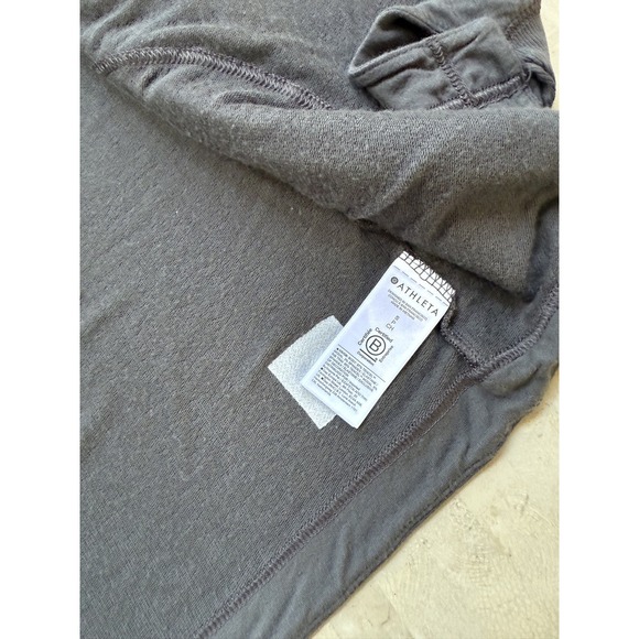 ATHLETA  Women Pranayama Restore Wrap Size S Gray Ultra-Soft Long Sleeve Pocket - Picture 6 of 8